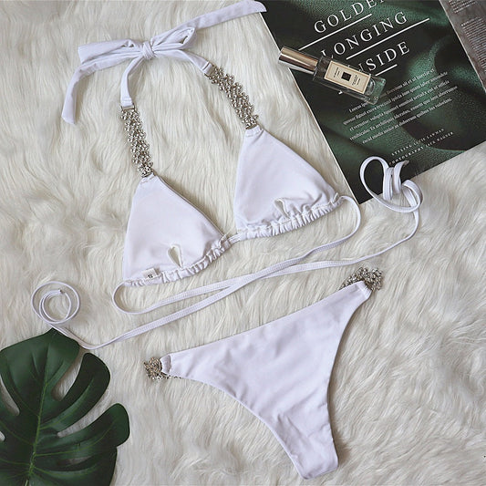Boho Triangle Bikini – Satin Glow – Sunset Muse