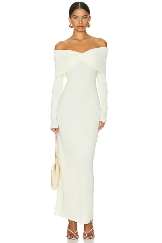 Off Shoulder Bodycon Bardot Midi Dress