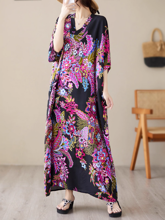 Feel My Love Casual Pattern Kaftan Dress
