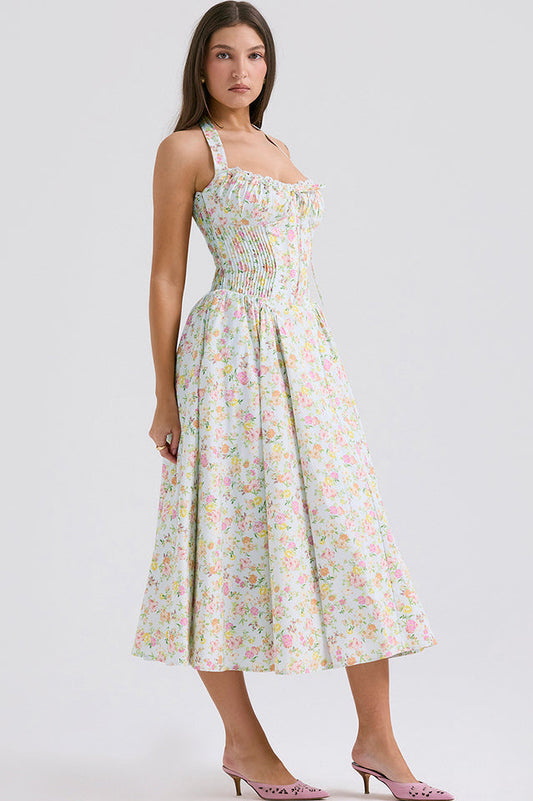 Adabella Cotton Halter Midi Sundress