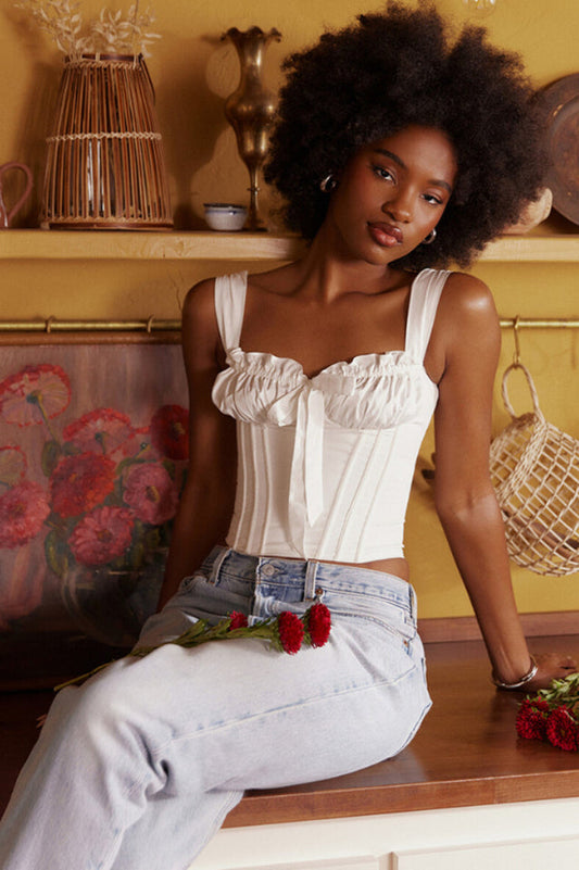 Cloud Cotton Tie Front Corset