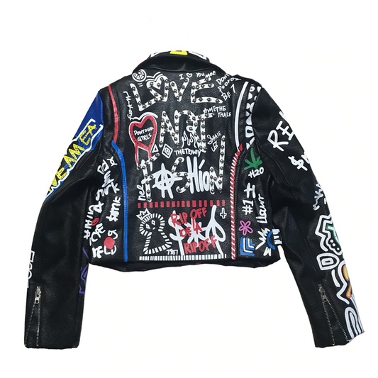 This Is Me Graffiti Colorful Printed Polished Jacket