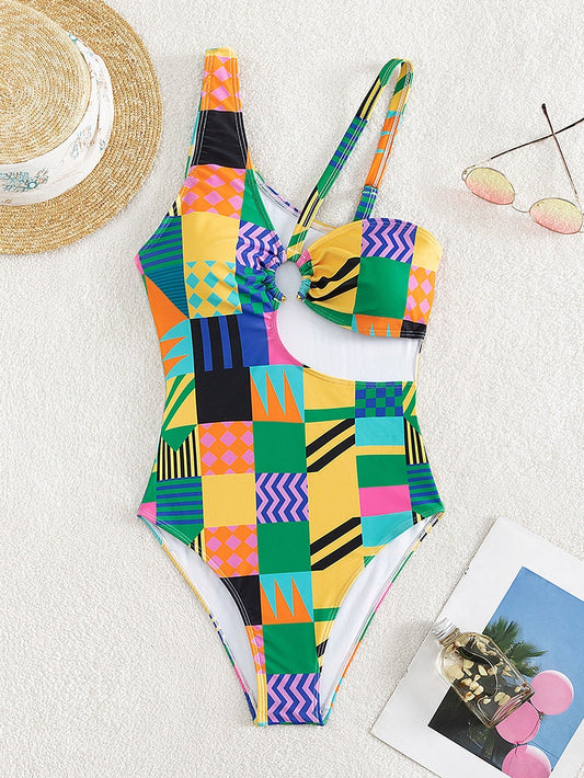 Glam Swimsuit – Satin Glow – Azure Tide