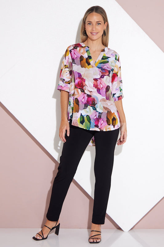 Monroe Top - Pastel Floral Painting