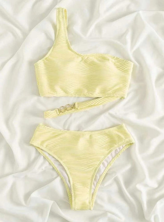 Elegant Cut-Out Bikini – Halter Luxe – Azure Tide