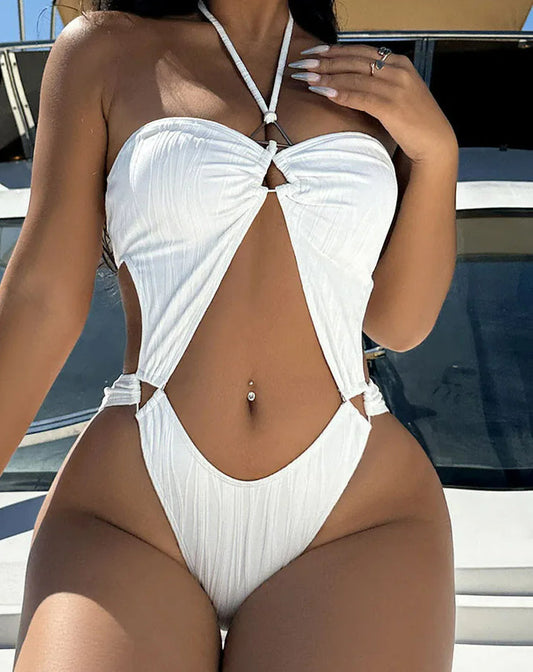 Solid Halter Beach Cover-Up