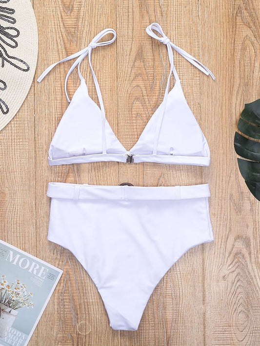 Romantic High-Waist Bikini – Vintage Chic – Azure Tide