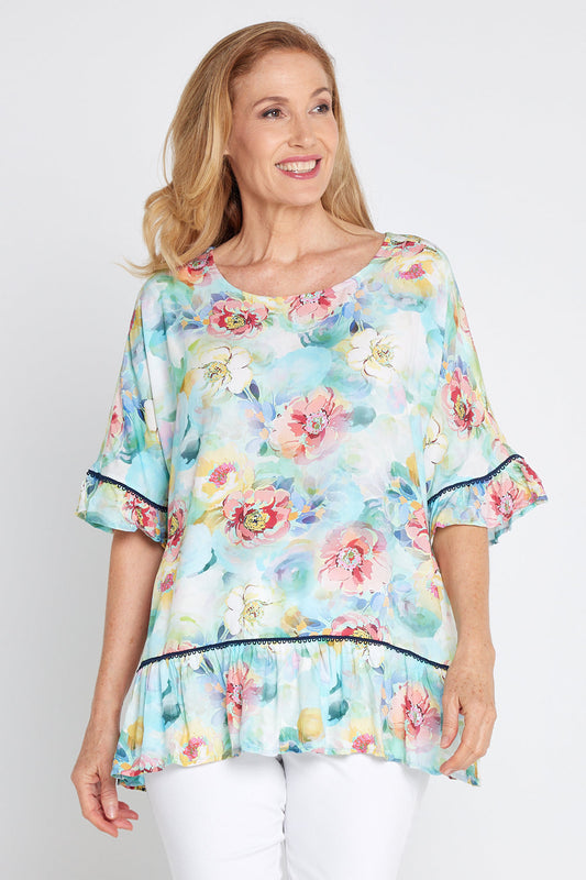 Electra Top - Morning Dew Floral