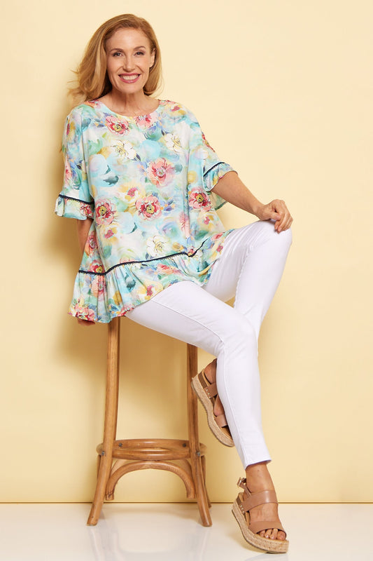 Electra Top - Morning Dew Floral