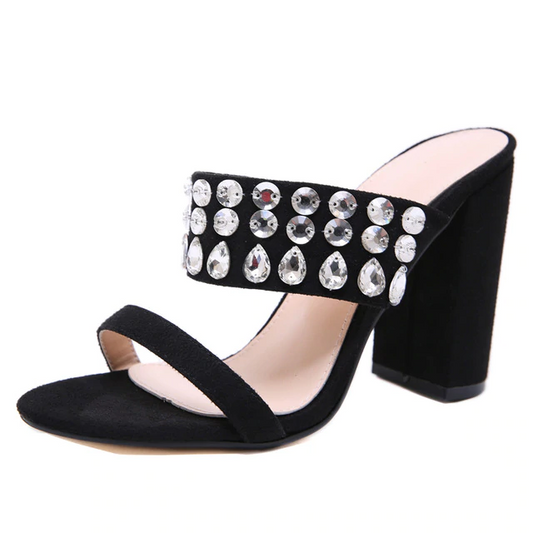 Hologram Snake Printed Heeled Sandal