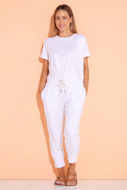 Elm Cotton Knot Tee - White