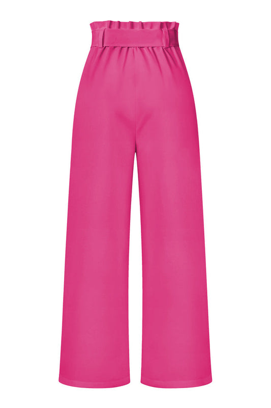 All-Matching Belted Wide-Leg Trouser