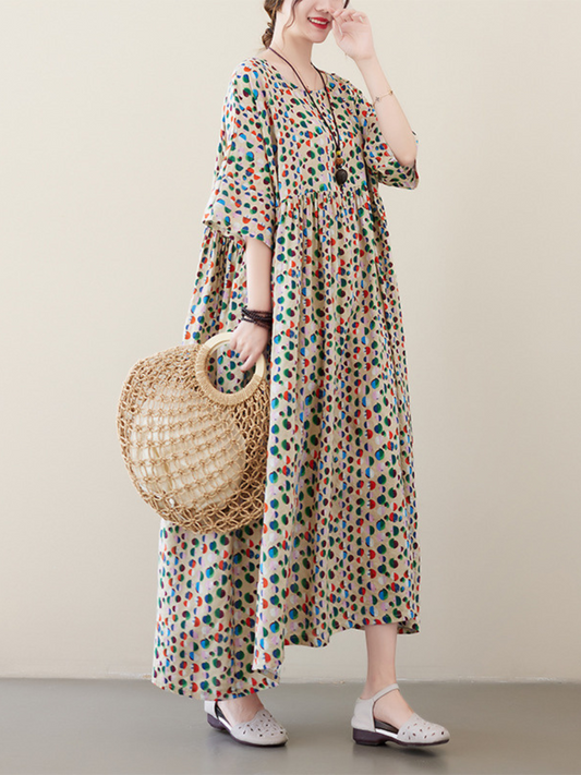 Womens Casual Summer Fashion Floral Smock Dress