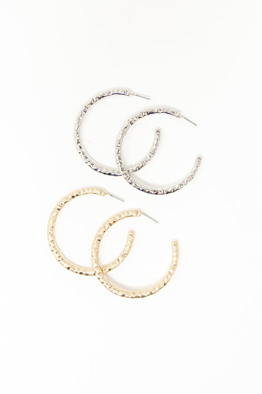 Luxe Texture Hoop Earrings