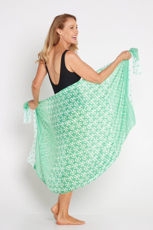 Evannah Wrap - Green Spot/Stripe