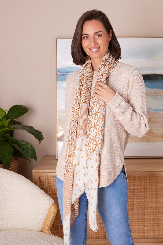 Evannah Wrap - Brown/Cream