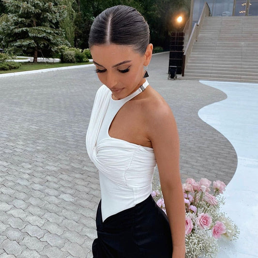 White One Shoulder Bodysuit