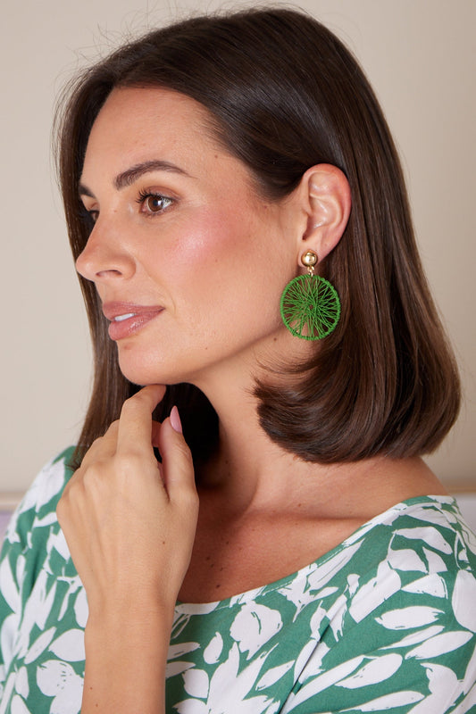 Dreamcatcher Earrings - Green