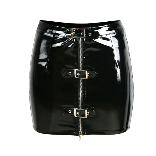 Died Without A Whisper Leather Mini Skirt