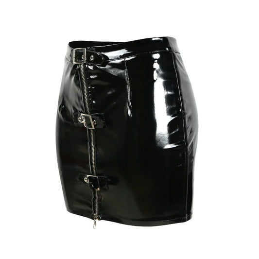 Died Without A Whisper Leather Mini Skirt