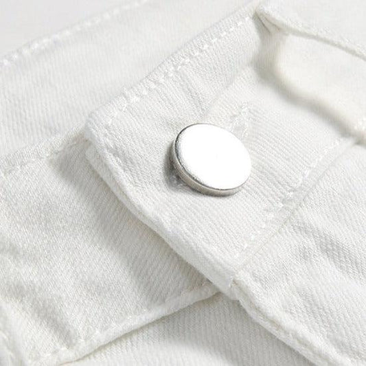 Yellow contrast white men's jeans