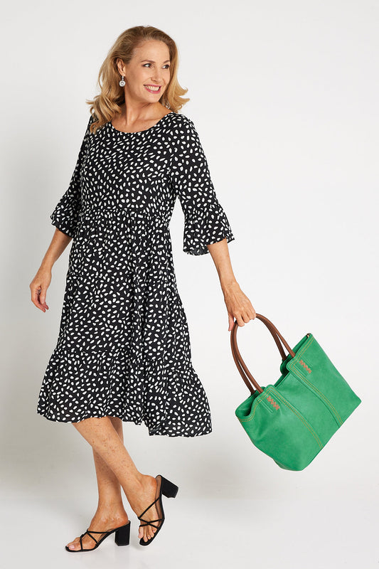 Odina Tote Bag & Clutch - Green