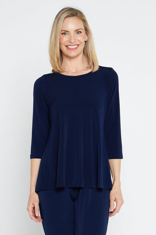 Josephine 3/4 Sleeve Top - Navy