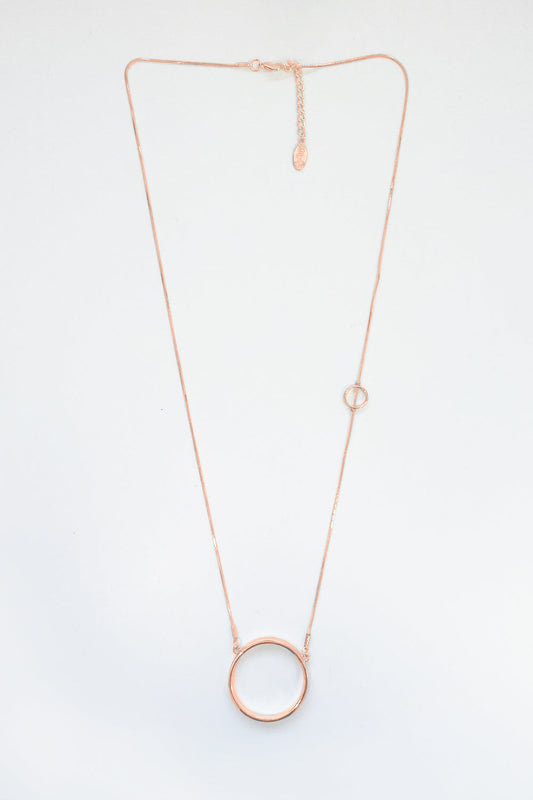 Aura Circle Necklace - Rose Gold