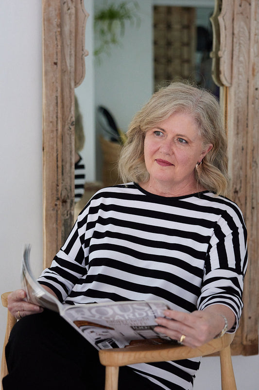 Montmartre Bamboo Top - Wide Black/White