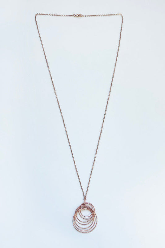 Interlocking Circles Necklace - Rose Gold