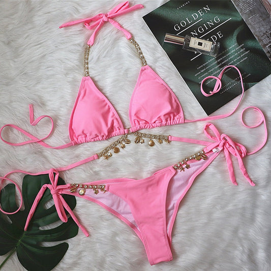 Bold Strappy Swimsuit – Crisscross Style – Azure Tide