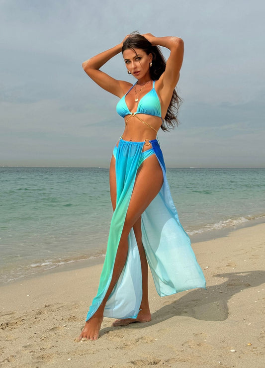Bold Two-Piece Set – Tropical Bloom – Azure Tide