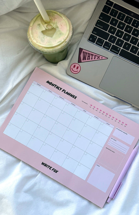 Organised Girly A4 Monthly Planner Pink