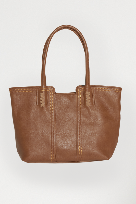 Odina Tote Bag & Clutch - Brown