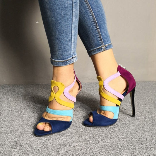 Colorful Beautiful Peep Toe Heels