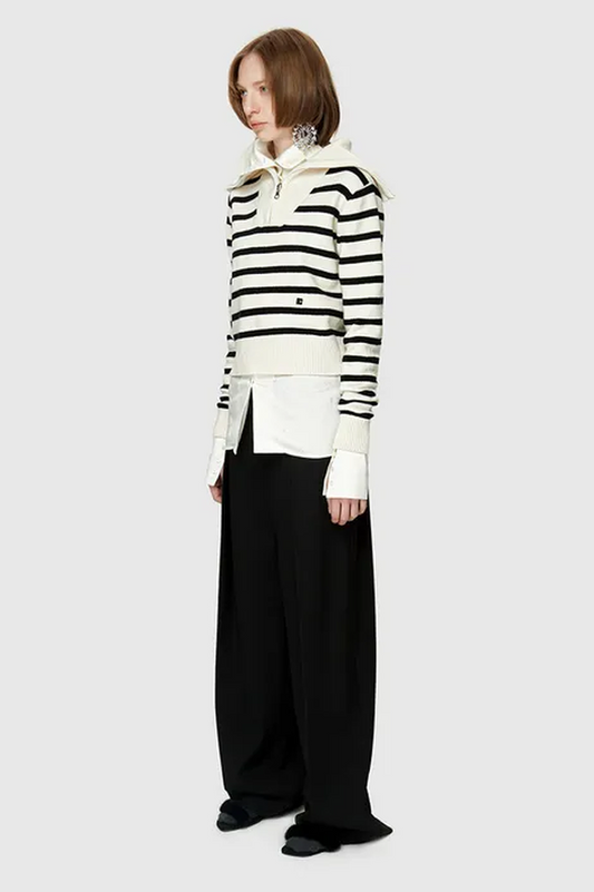 Low Classic Stripe Sailor Zip-up Knit