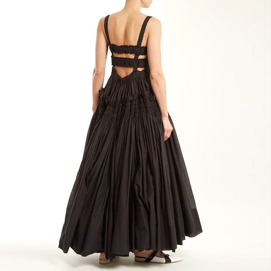 TAKARA Backless STRAPS PUFF MAXI Dress