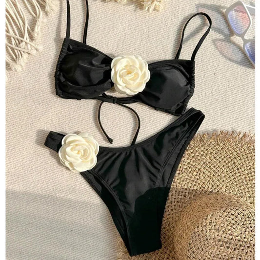 Luxe High-Waist Bikini – Satin Glow