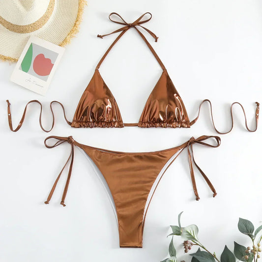 Romantic Triangle Bikini – Golden Hour – Azure Tide