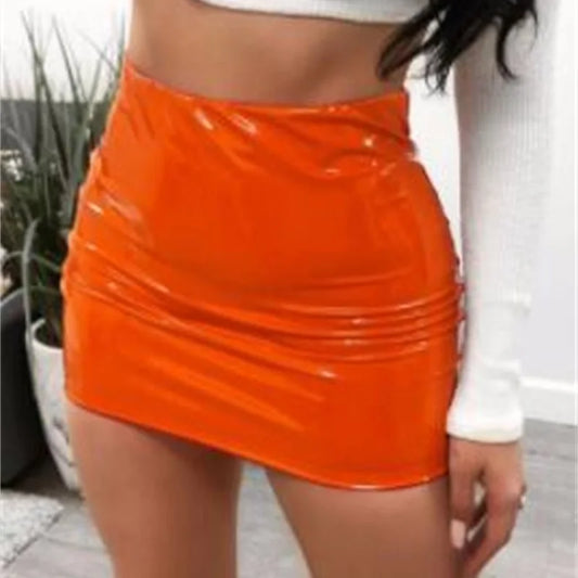 Fall Asleep With Roses Leather Skirt