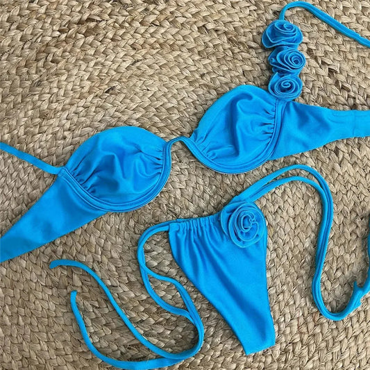 Sculpted Cut-Out Bikini – Vintage Chic – Azure Tide