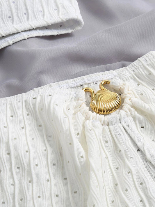 Minimalist Cut-Out Bikini – Floral Dream – Azure Tide