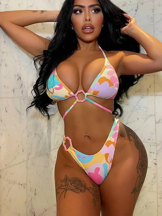 Flower Printed Crochet Layer