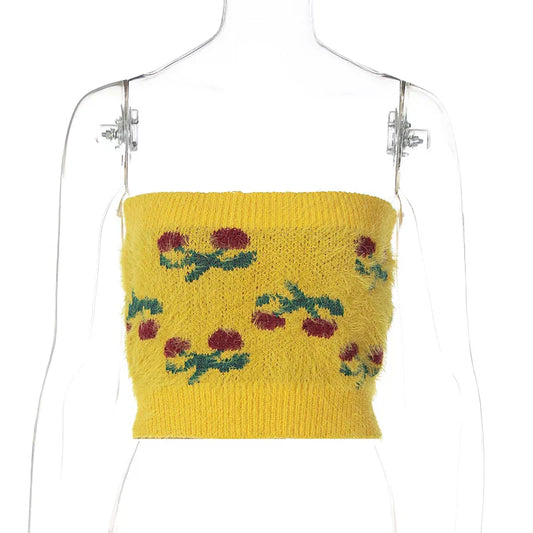 Can't Hear My Thoughts Bandeau Crop Top