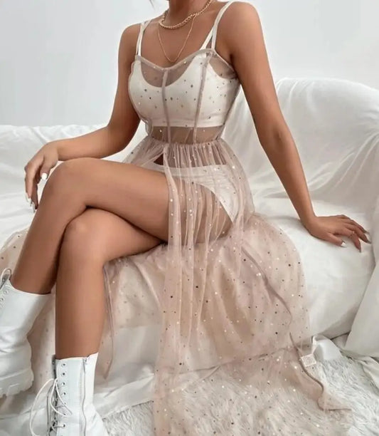 Sleeveless Square Swim Dress