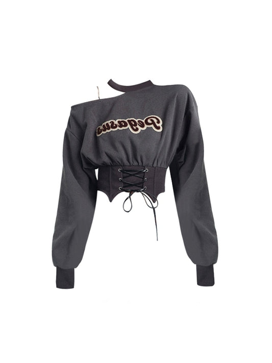 Left Shadows Crop Relaxed Sweater