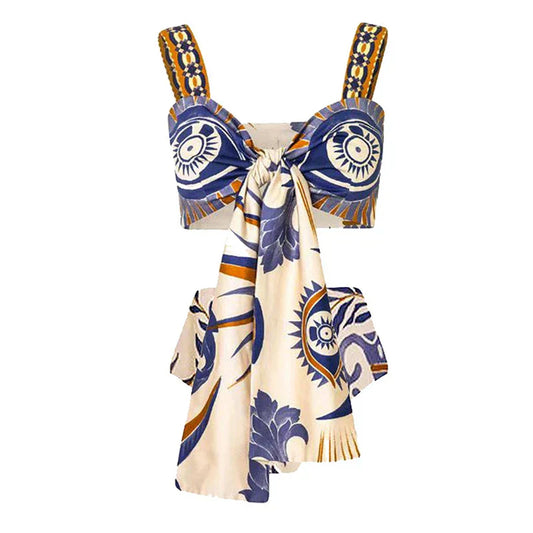 Bold Strappy Swimsuit – Wave Rider – Azure Tide