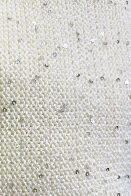 Shani Sequin Knit Jumper - Ivory Snow