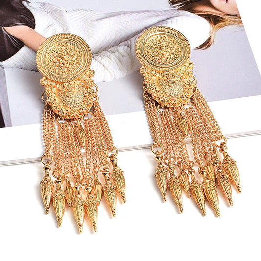 Burning Flames Tassels Drop Earrings