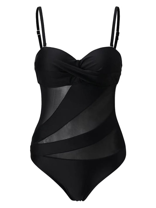 Luxe Strappy Swimsuit – Midnight Swim – Azure Tide